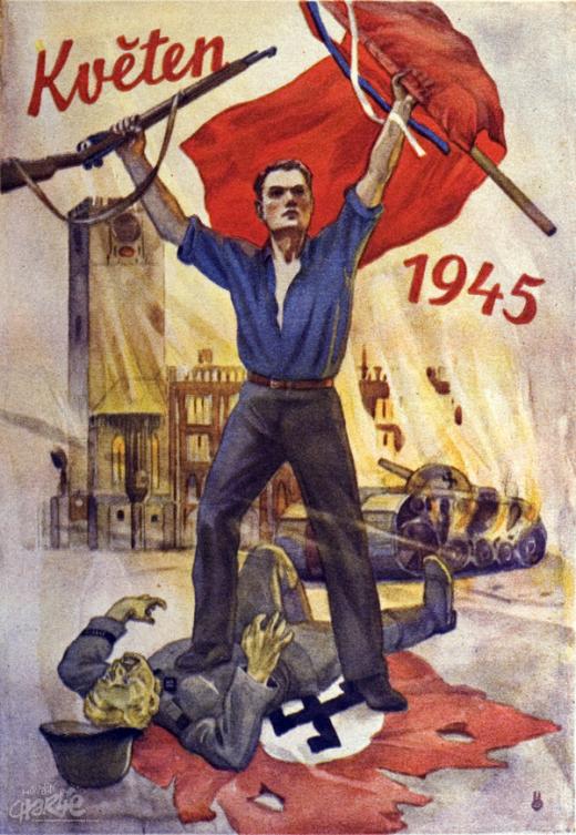 Kommunistid ei olnud ilmselt üheski riigis nii populaarsed kui sõjajärgses Tšehhoslovakkias. 1946. aasta valimistel saadi Tšehhi aladel lausa 40% häältest. Fotol propagandaplakat aastast 1945. (Illustratsioon: Corbis/Scanpix)